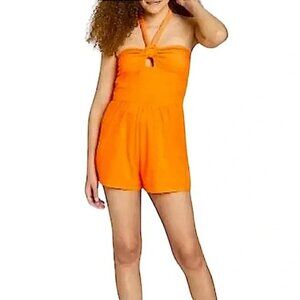 NWT WILD FABLE Orange Terry Cloth Romper Swimsuit Coverup Size XL